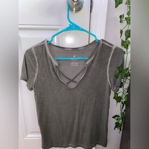 Dark green american eagle t-shirt, only work once, in great condition.